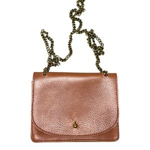 bag MADEWELL brown leather small chain strap stud close minimalist classic boho